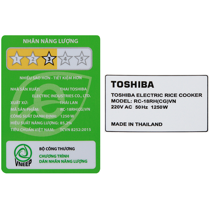 Nồi Cơm Điện Tử Toshiba RC-18RHVN - Đồng - Hàng chính hãng
