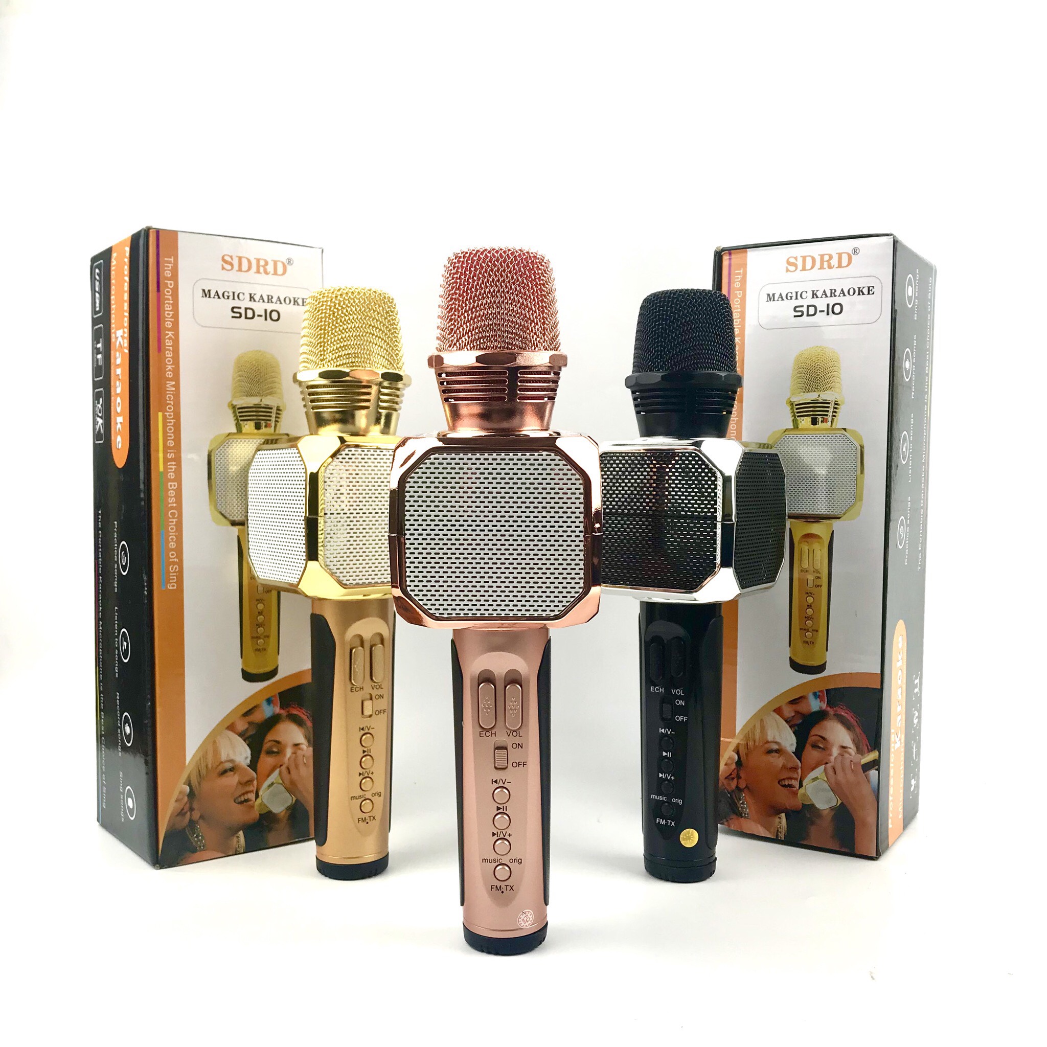 Micro Bluetooth Hát Karaoke Không Dây SD10 Đa Năng, Nghe Nhạc Cực Hay, Âm Bass Cực ĐỈnh, Mic Bắt Giọng Rất Tốt, Hỗ Trợ Kết Nối USB, Thẻ Nhớ, Cổng 3.5, Nhiều Màu Sắc - Hàng chính hãng