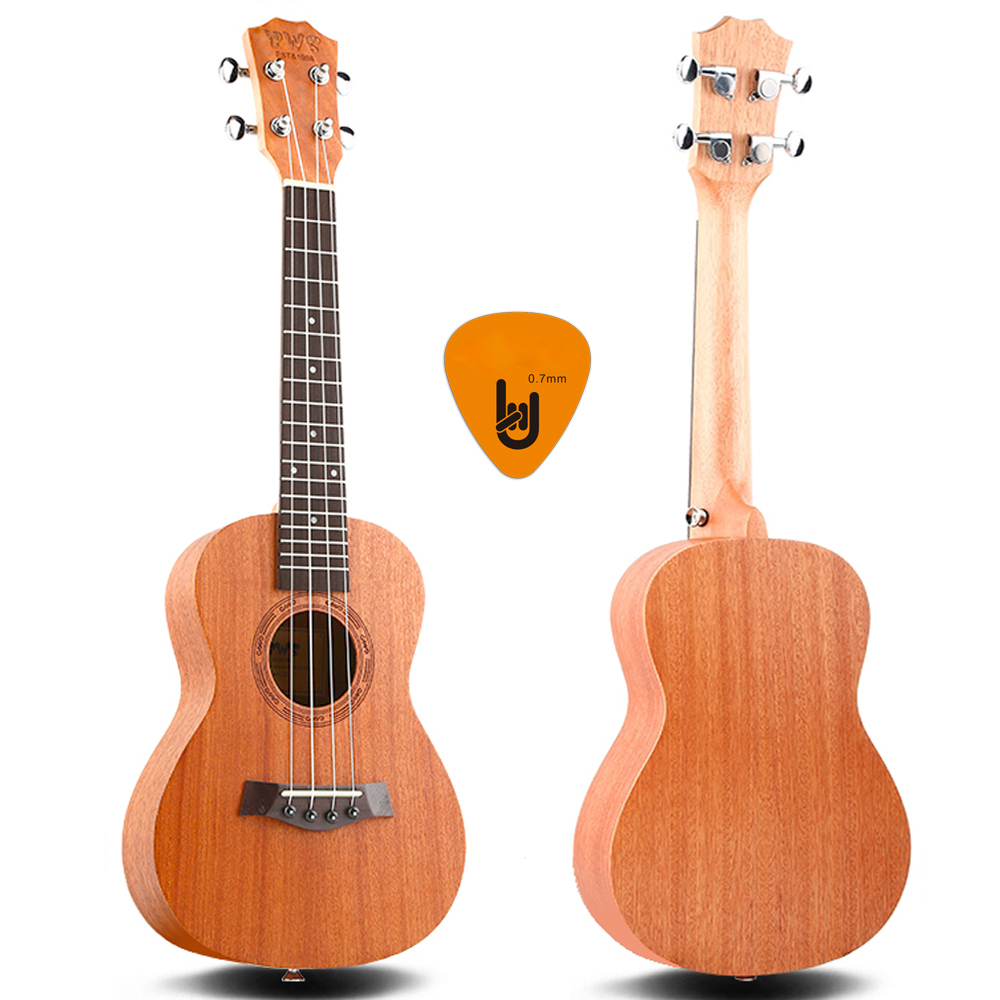 Bộ Đàn Ukulele Concert BWS - Bao, Capo, Móng Gẩy BWS (Bảo trì trọn đời - Uku Gỗ Mahogany trơn cỡ trung 23 inch B-01 - Kèm Sách giáo trình học Ukulele online cơ bản dài 80 trang)