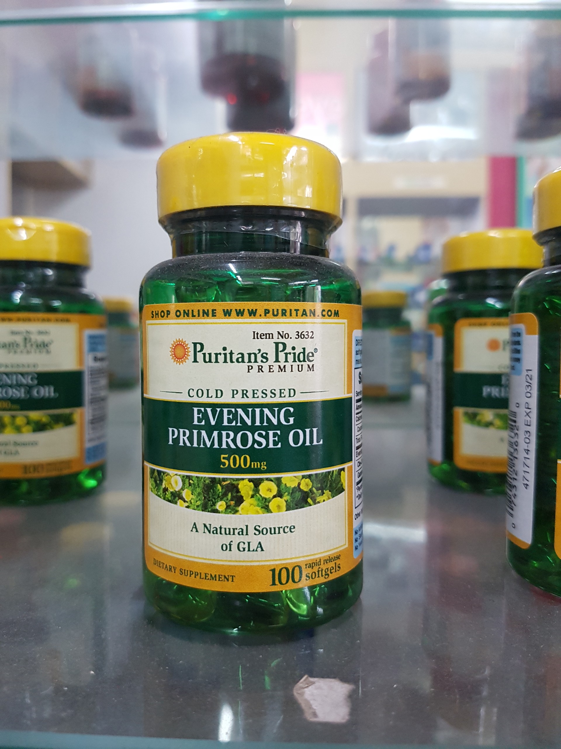 Tinh dầu hoa anh thảo Puritan's Pride Evening Primrose Oil Giúp đẹp da, ngừa mụn nội tiết, giảm dau bụng kỳ kinh nguyệt, tốt cho phụ nữ tiền mãn -QuaTangMe Extaste