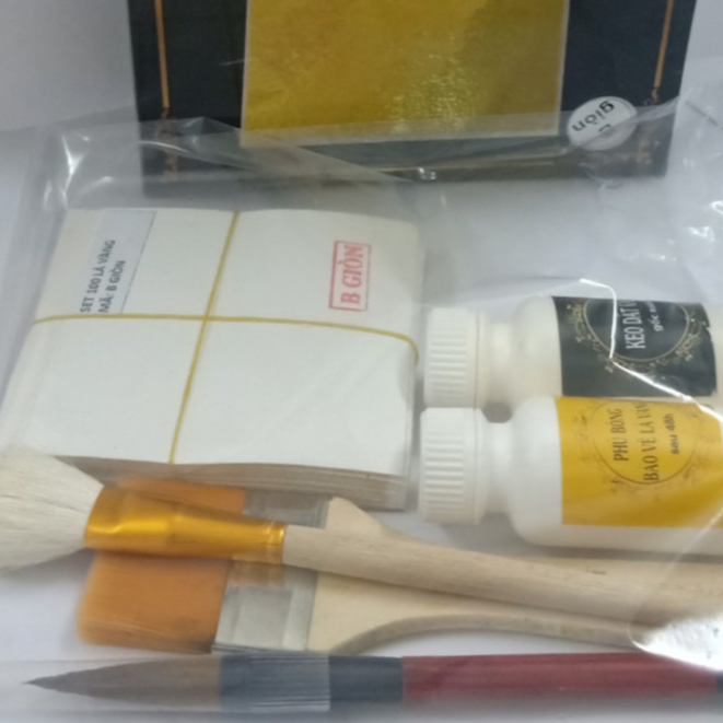 Combo dát vàng mini trọn bộ từ A đến Z chuyên dát vàng trên giấy, thạch cao, đồ da, vải, chất lượng bóng đẹp,dễ thi công