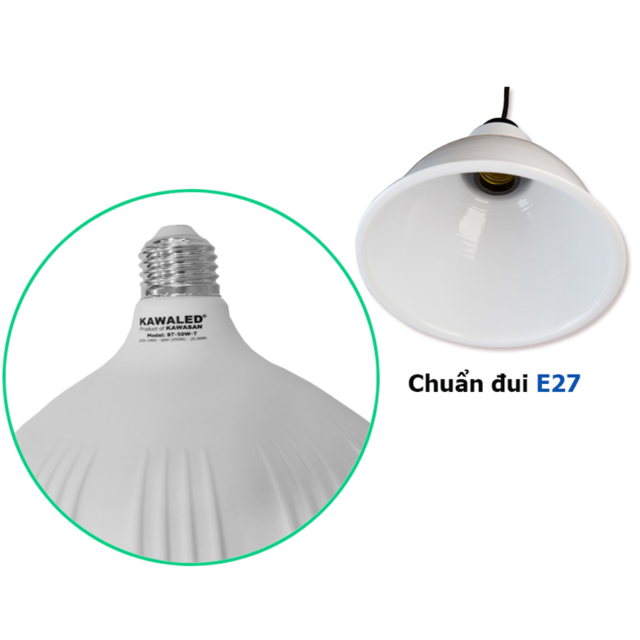 Bóng đèn Led Bulb trụ thân nhựa tròn T140-50W-T (Trắng)