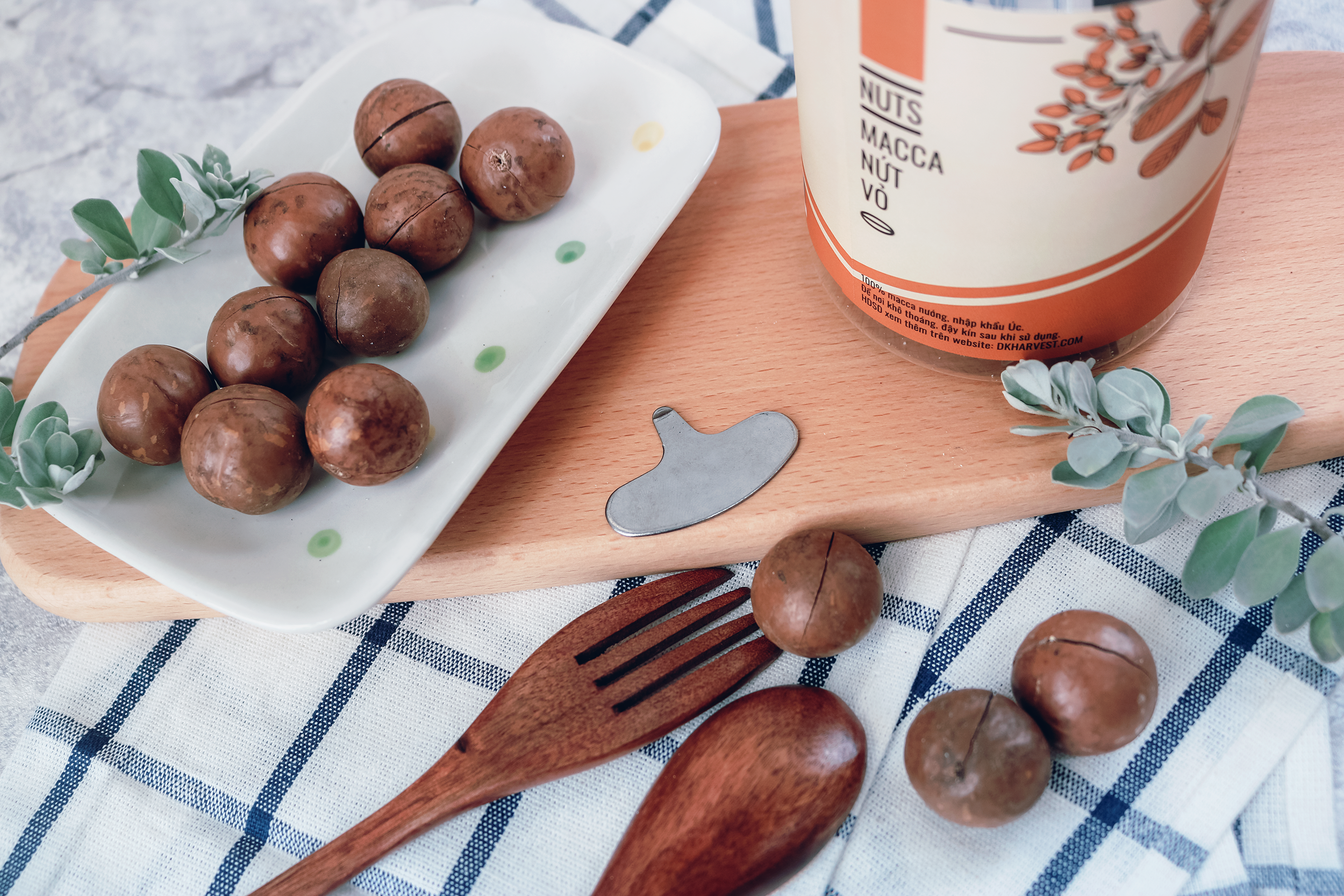 Hạt Macca nướng nứt vỏ DK HARVEST nhập khẩu Australia