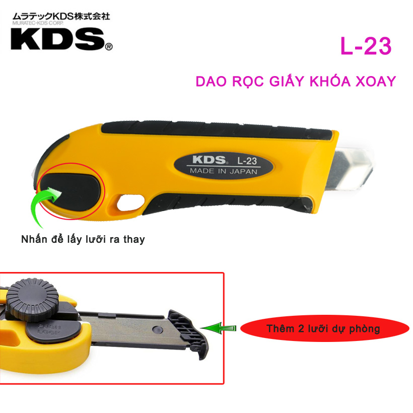 DAO RỌC GIẤY KHÓA XOAY KDS L-23