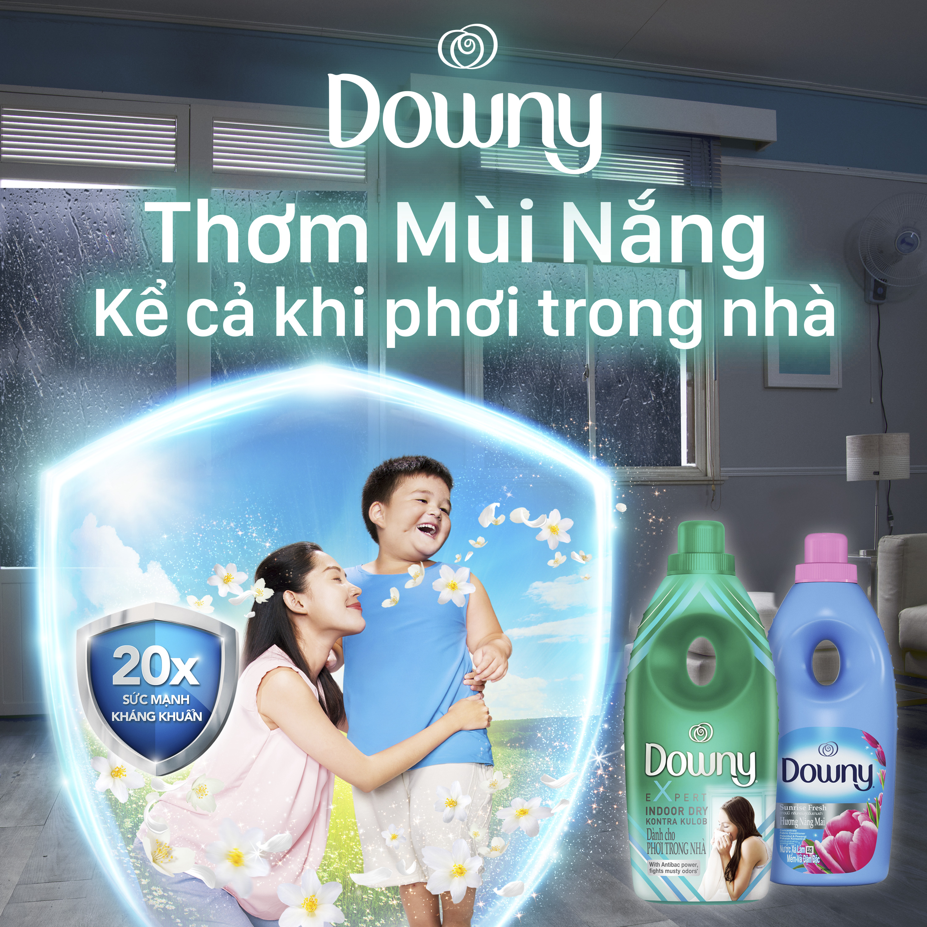 Nước Xả Vải Downy Nắng Mai Dạng Túi 2.4L