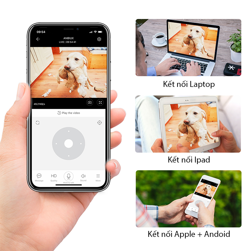 [ KÈM THẺ 16GB ] Camera WIFI YH200 Trong Nhà Full HD 2.0Mpx- Góc Nhìn Rộng - Có Đèn Hồng Ngoại - Hú Báo Động - Nhập Khẩu