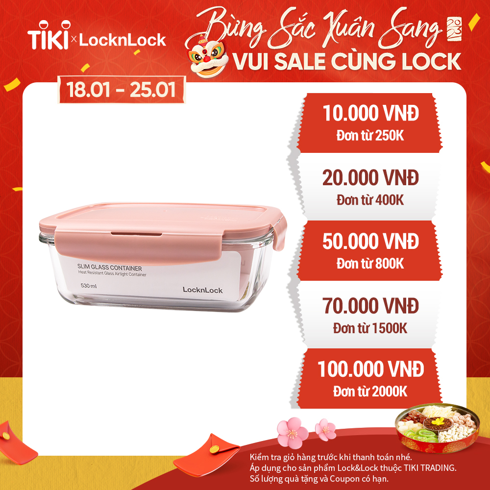 Hộp Thủy Tinh Chịu Nhiệt Lock&amp;Lock 530ml LCB425