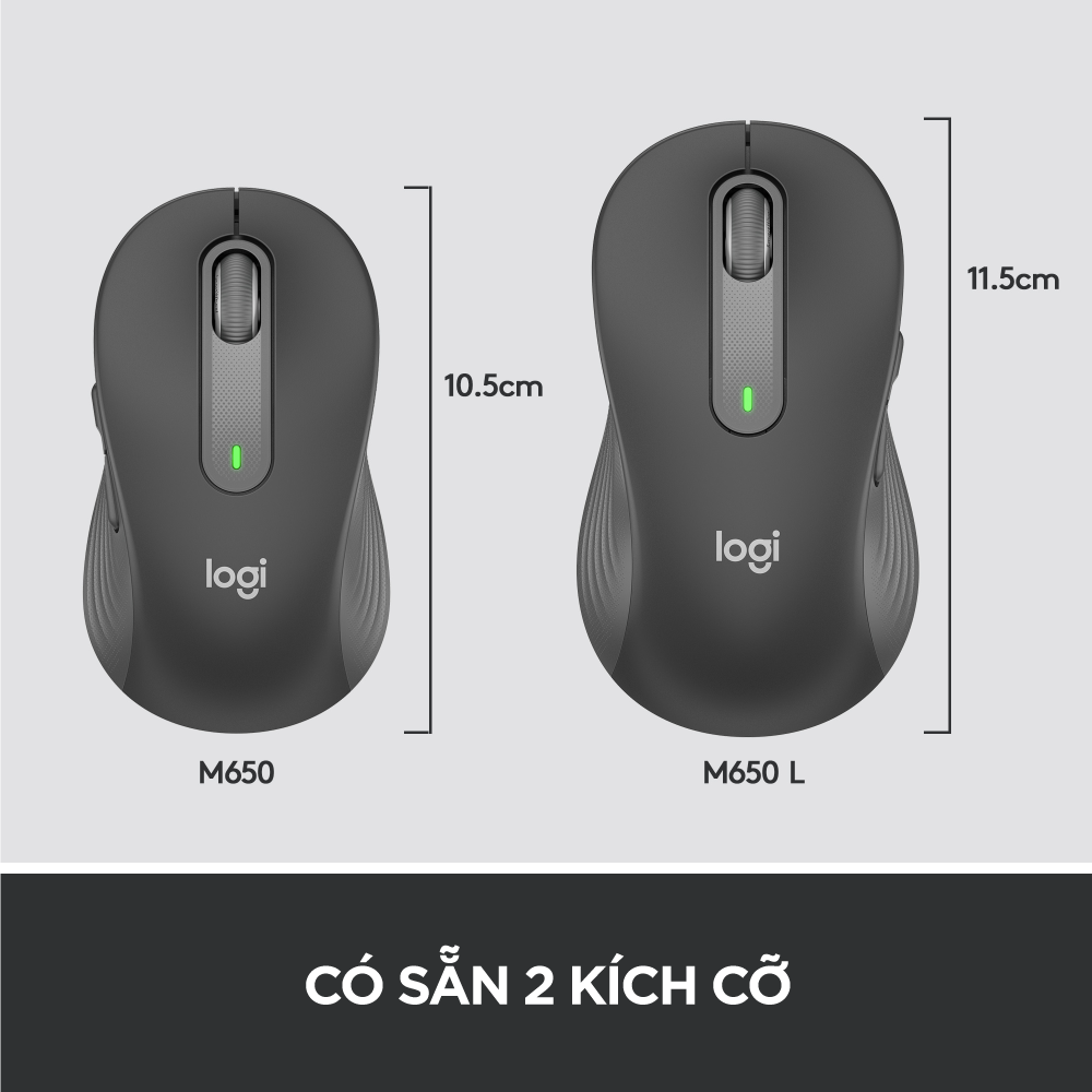 Chuột không dây bluetooth Logitech Signature M650 - Hàng chính hãng