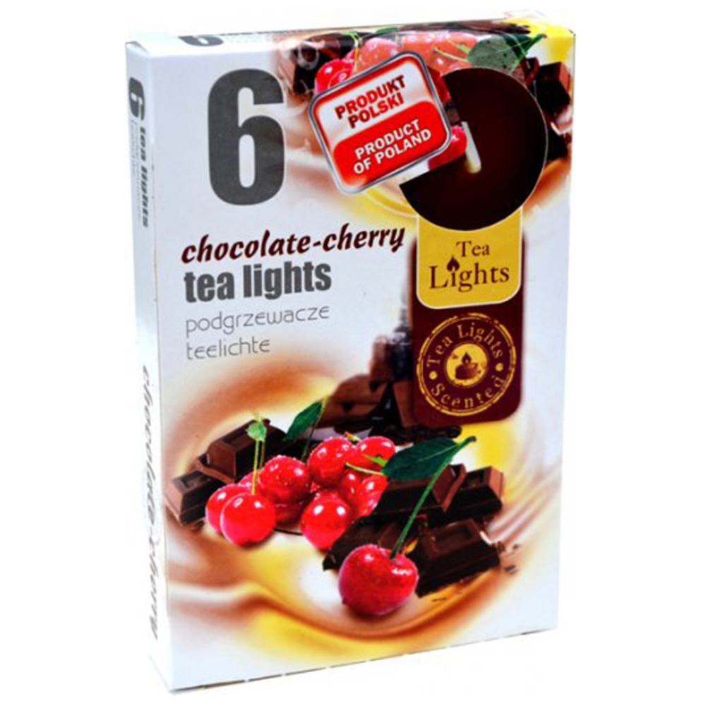 Hộp 6 nến thơm tinh dầu Tealight Admit Chocolate Cherry QT026085 - sôcôla, anh đào