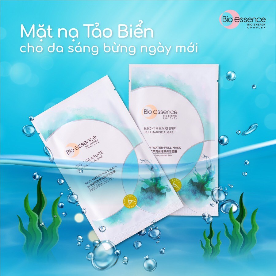 Hộp 12 miếng Mặt nạ tảo biển dưỡng da ẩm mượt Bio Jeju Marine Algae Bio-essence (12m x 20ml)