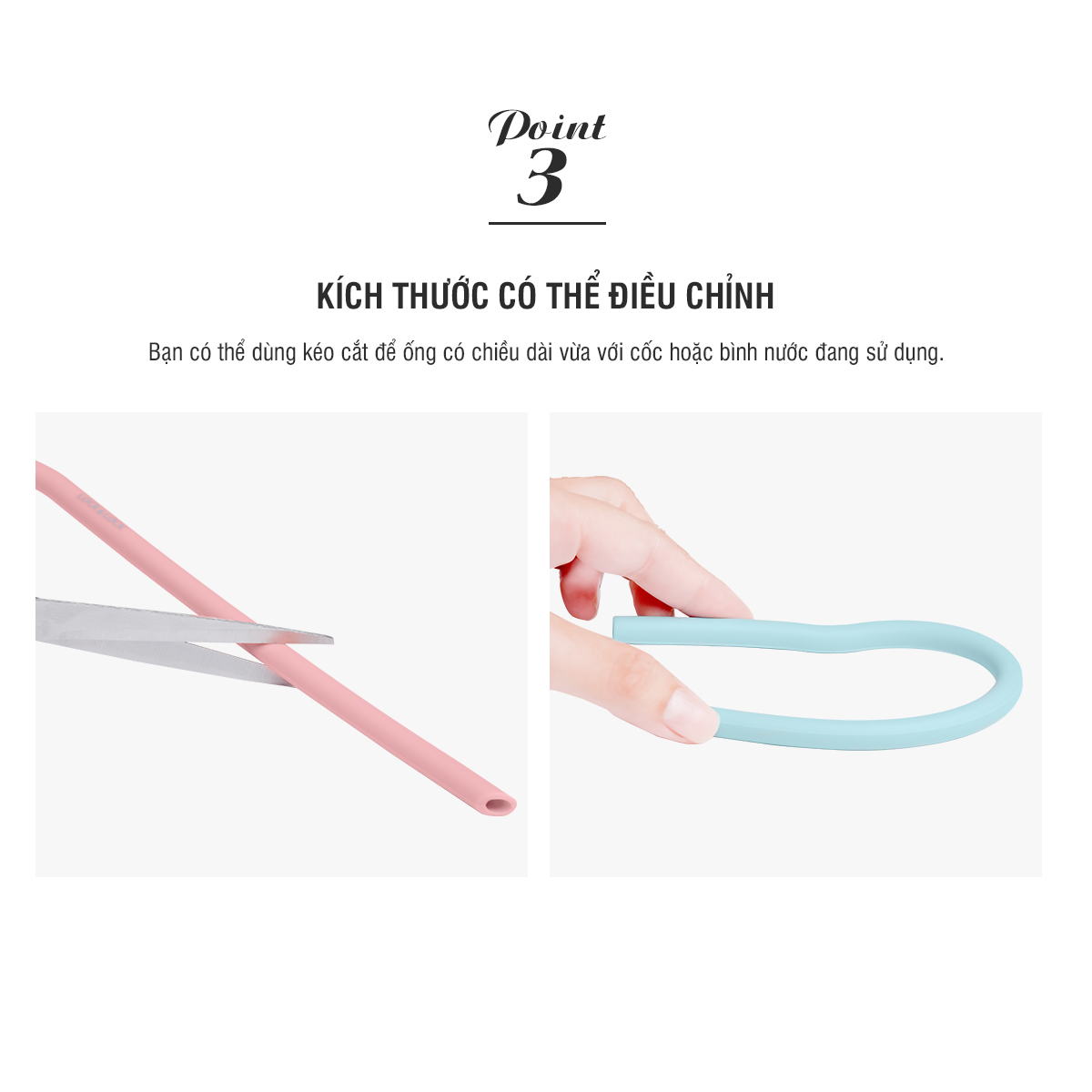 Bộ 6 Ống Hút Silicone Có Thể Tái Sử Dụng Kèm 2 Cọ Rửa Lock&Lock TLL080