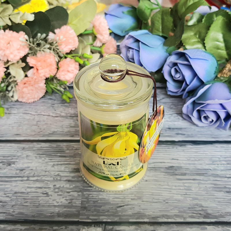 Nến thơm lọ thủy tinh ngọc lan không khói Ecolife - Aroma Candles Ylang Ylang Jar