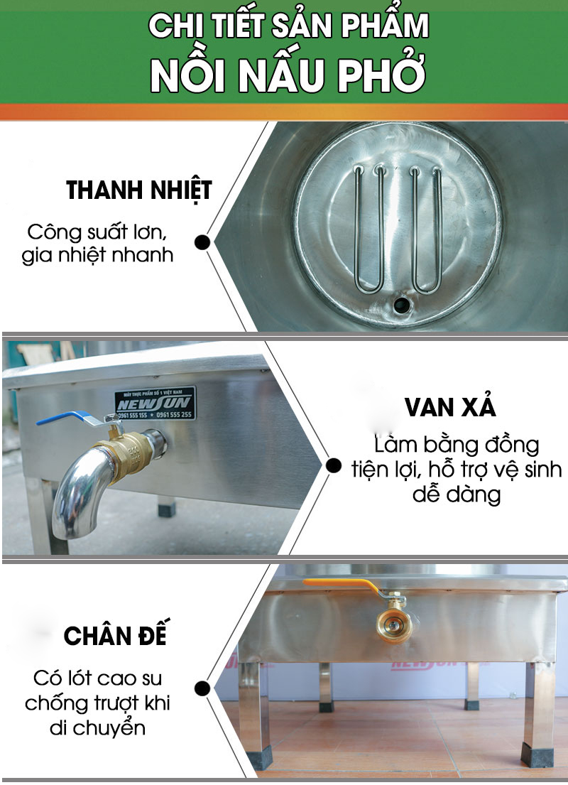 Nồi Nấu Phở Điện Liền Nồi NEWSUN 30L - Hàng chính hãng