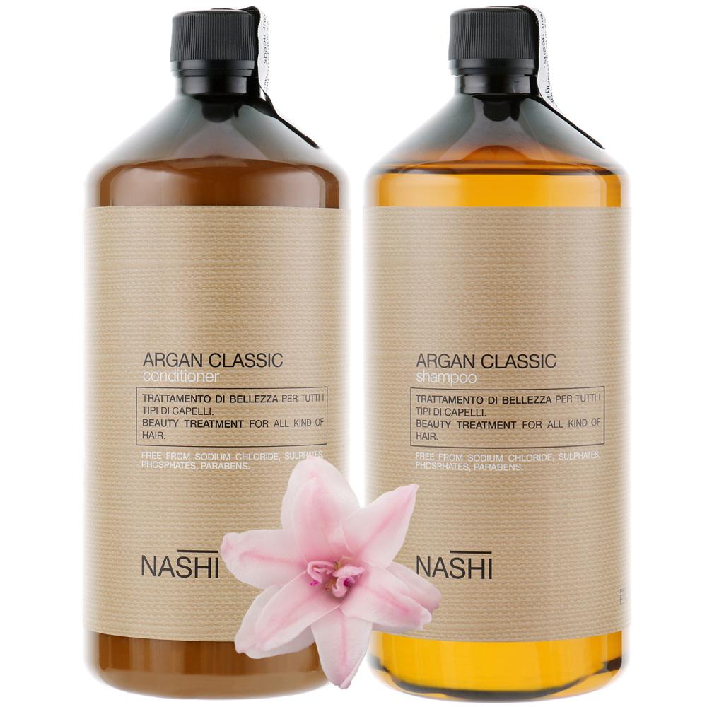 Cặp dầu gội xả siêu mượt Nashi Argan Classic Shampoo and Conditioner 1000ml