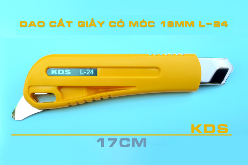 DAO RỌC GIẤY CÓ MÓC 18MM KDS L-24