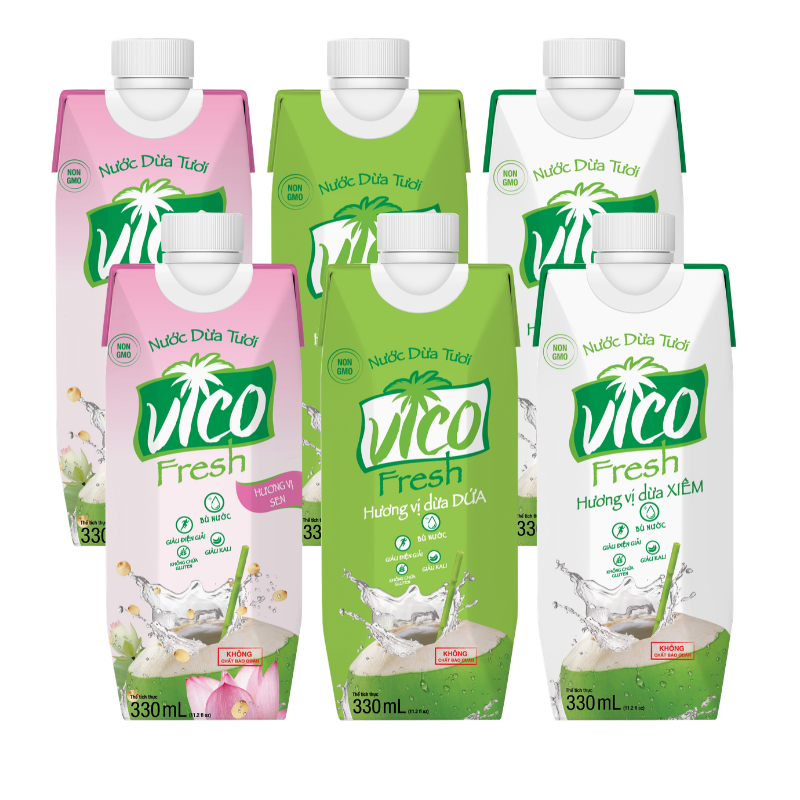 Combo 6 Hộp Quà Tặng Nước dừa Vico Fresh 330mL