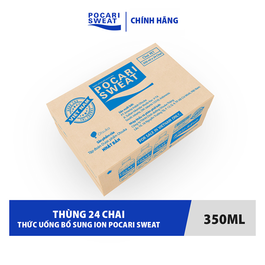 Thùng 24 Chai Thức Uống Bổ Sung ION Pocari Sweat (350ml / Chai)