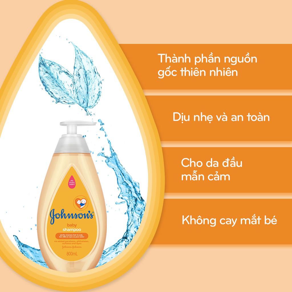 Dầu gội Johnson's Baby dịu nhẹ (800ml)