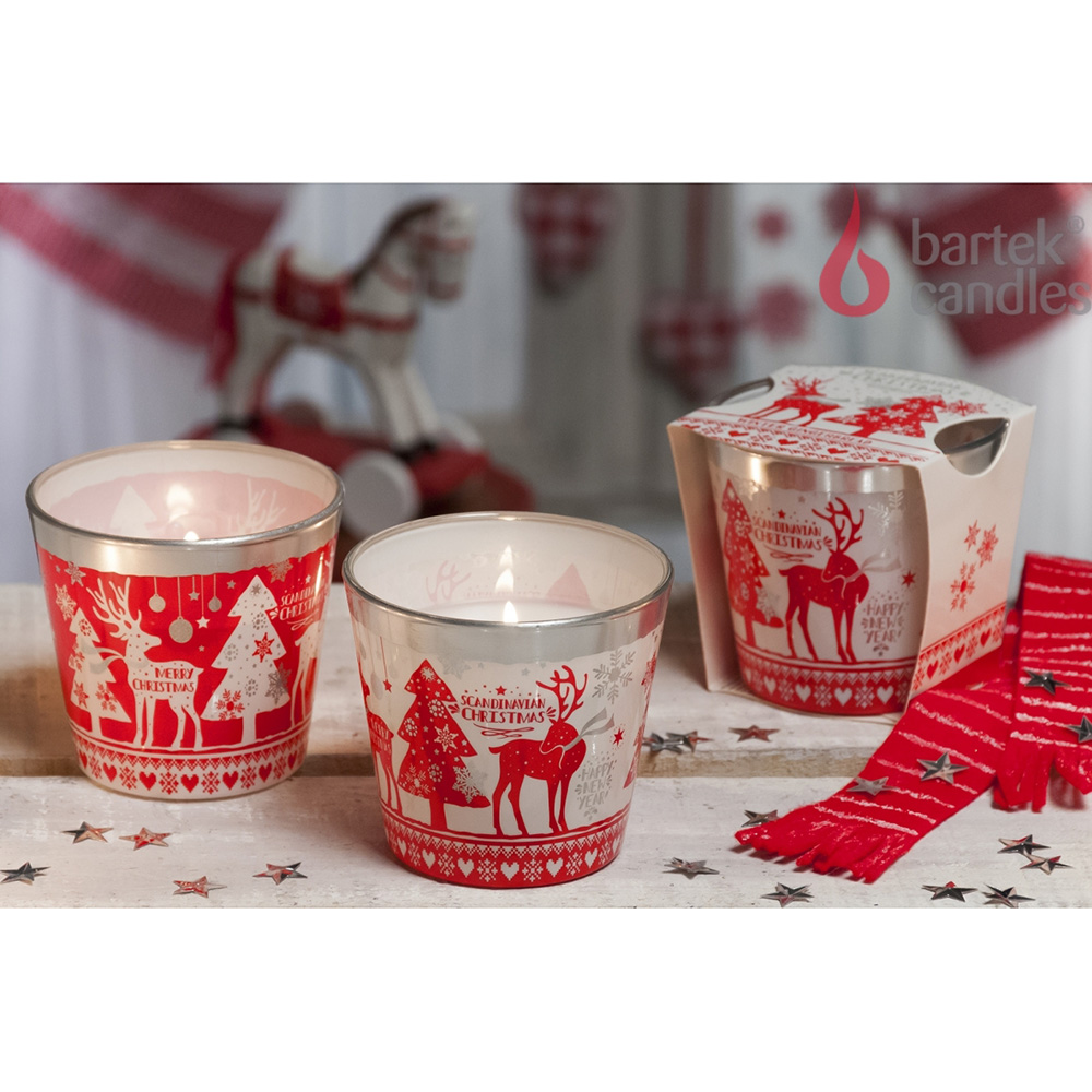 Ly nến thơm tinh dầu Bartek Scandinavian Christmas 115g QT02786 - gừng, táo, quế (giao mẫu ngẫu nhiên)