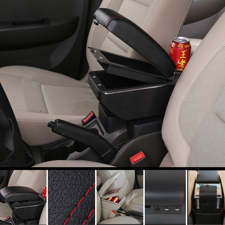Hộp tỳ tay ô tô, xe hơi cao cấp dành cho xe Toyota Rush và Avanza tích hợp 7 cổng USB