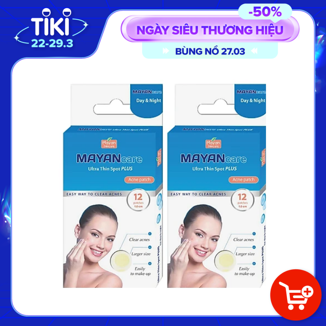 Combo 2 Miếng Dán hỗ trợ điều trị Mụn Mayancare 12 Miếng (1.0cm)