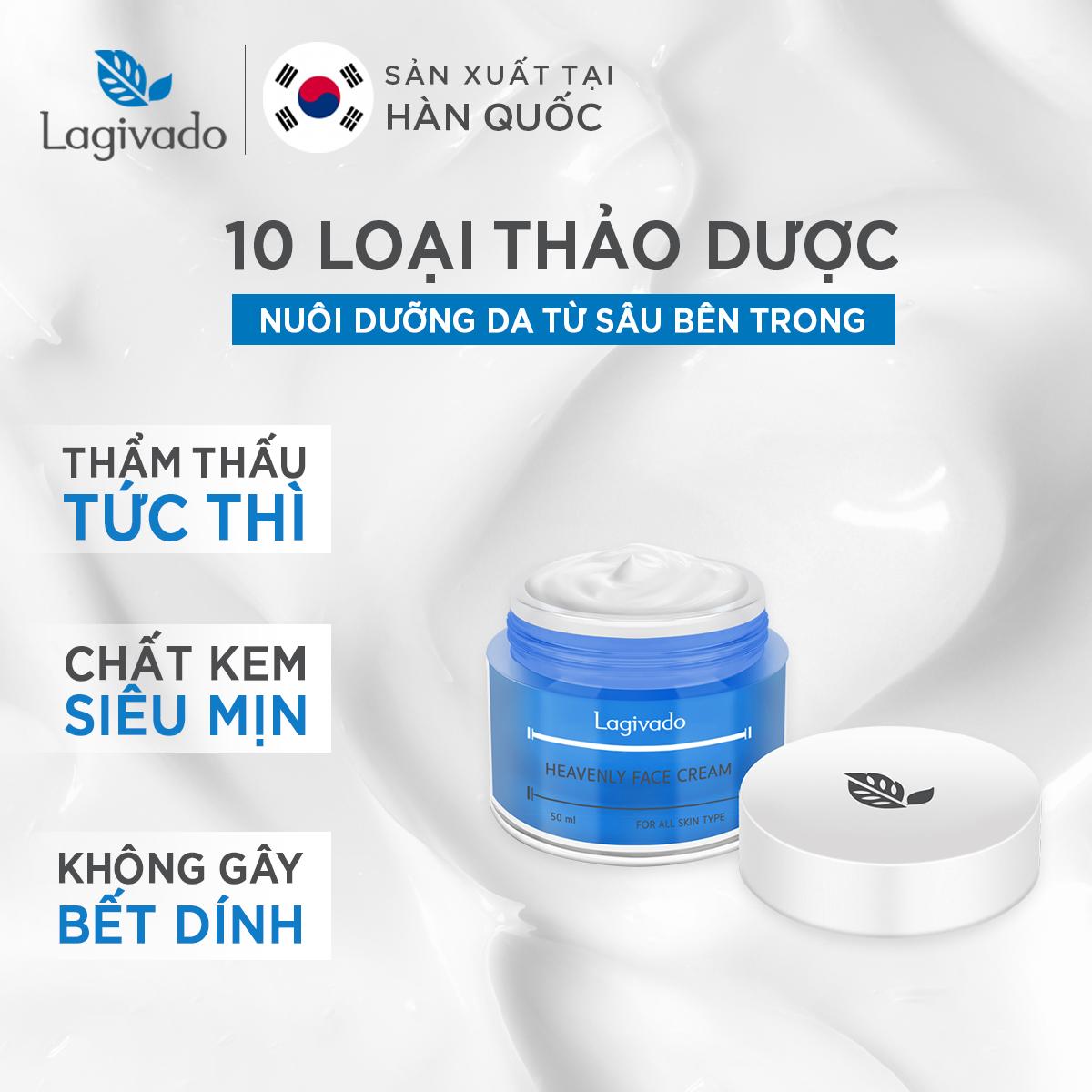 Kem Dưỡng ẩm trắng sáng da mặt Hàn Quốc Lagivado Heavenly Face Cream 50 ml