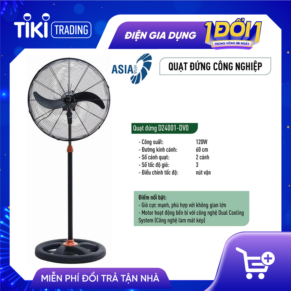 Quạt đứng CN ASIAvina D24001-DV0 - Đen - Hàng chính hãng