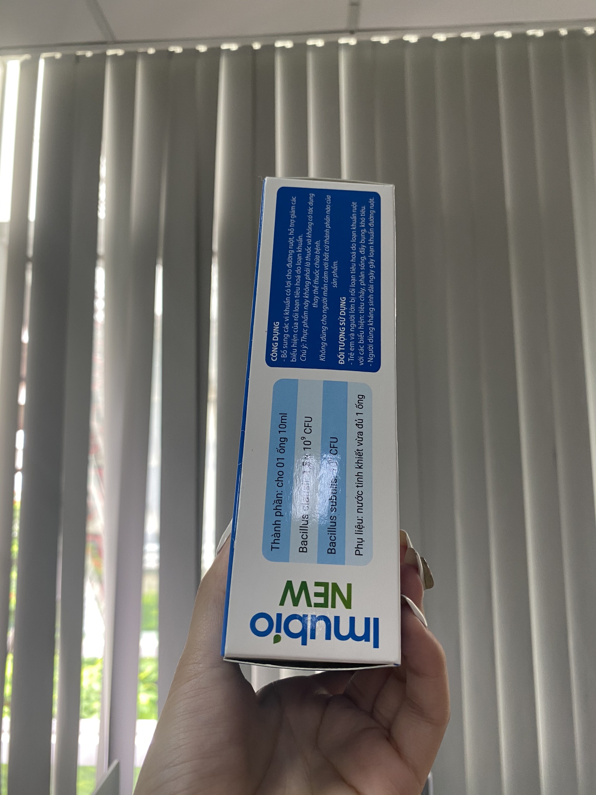 Imubio New Bổ sung vi khuẩn có lợi cho đường ruột, hỗ trợ giảm các biểu hiện của rối loạn tiêu hóa - Hộp 20 ống
