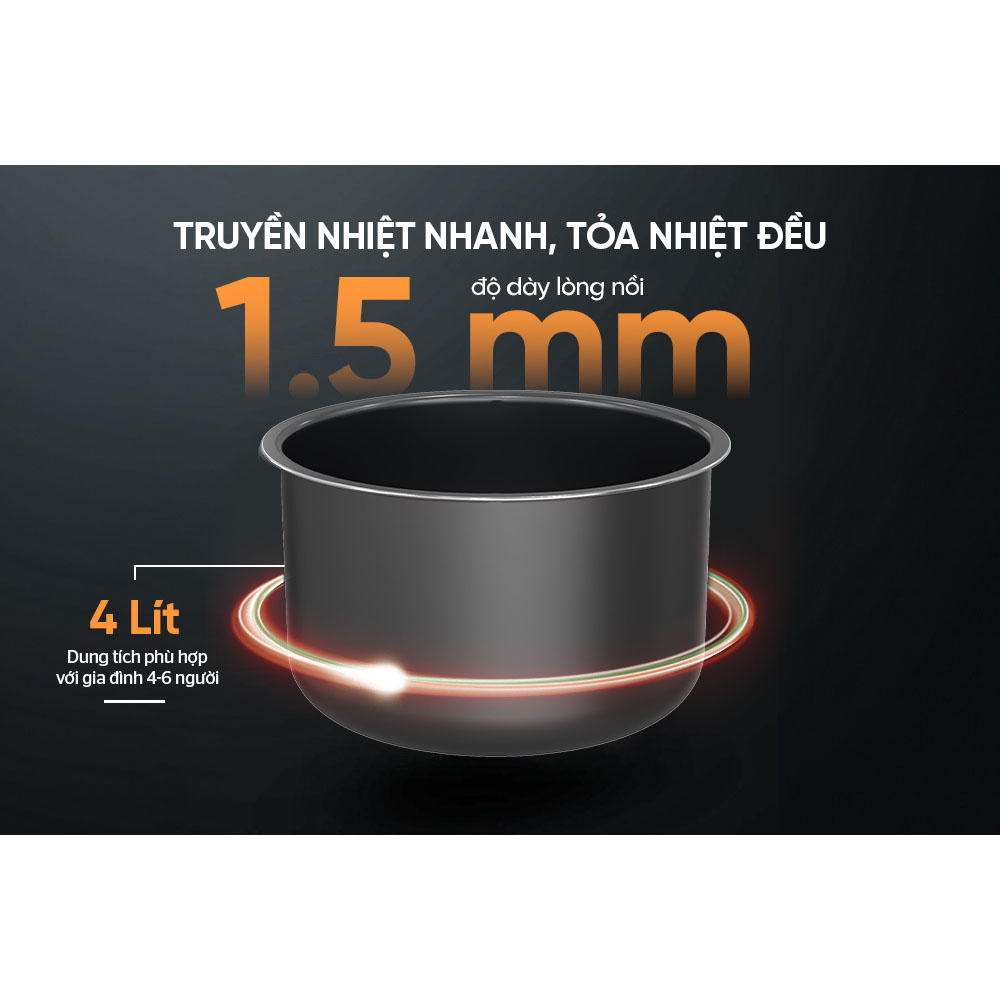 Nồi áp suất điện đa năng Sunhouse SHD1540 4 Lít - Hàng chính hãng