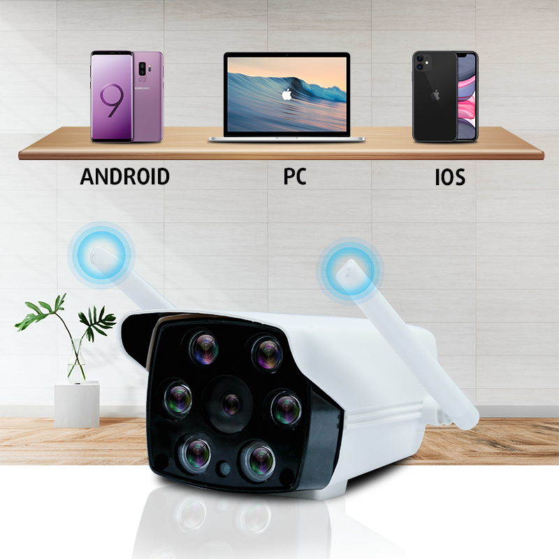 [ TẶNG THẺ 16GB ] Camera Wifi Không Dây Chống Trộm 6 Đèn Ngoài Trời DK200 - 2.0Mpx - Xem Một Lúc Nhiều Camera - Có Đàm Thoại 2 Chiều - Kết Nối Thông Minh Với Điện Thoại, Laptop, Ipad - Nhập Khẩu