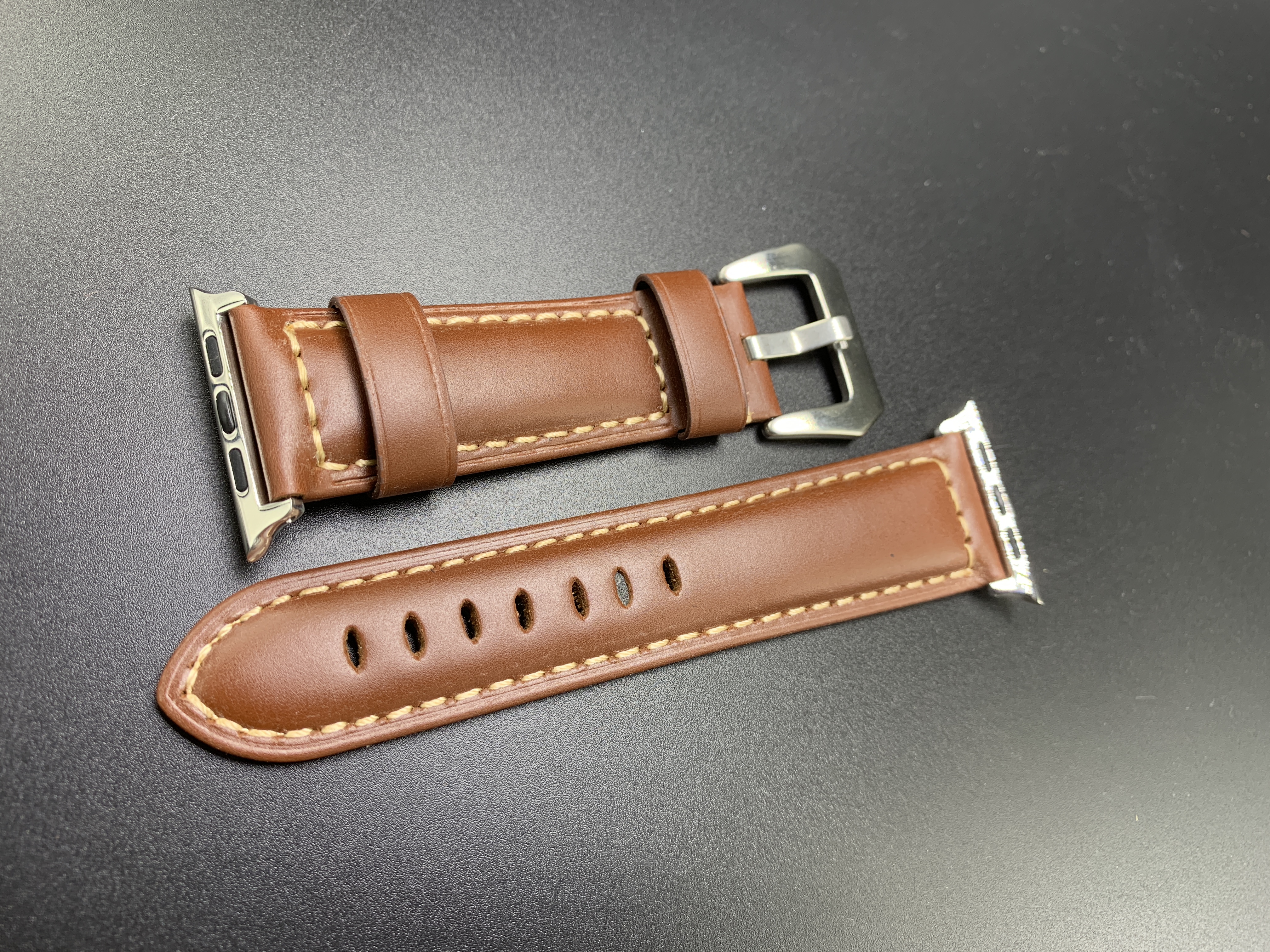 Dây đeo da bò ROPS (Qialino) top layer leather strap cho Apple watch - Hàng chính hãng