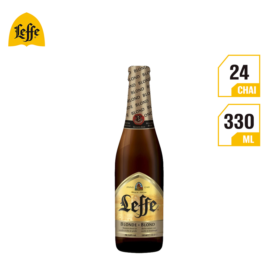 Thùng 24 Chai Bia Leffe Blonde (330ml / Chai)