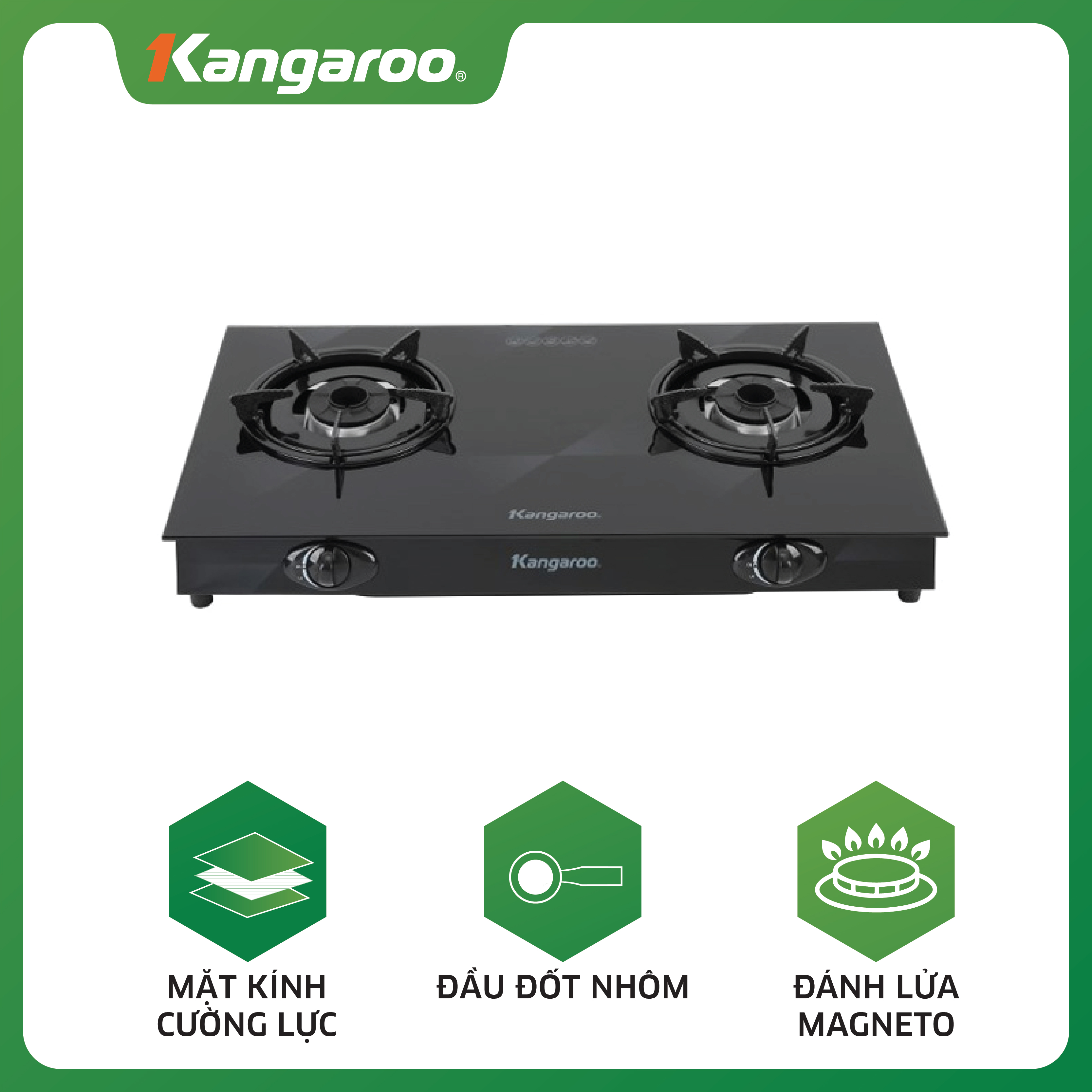 Bếp Gas Dương Đôi Kangaroo KG8G1A - Hàng Chính Hãng