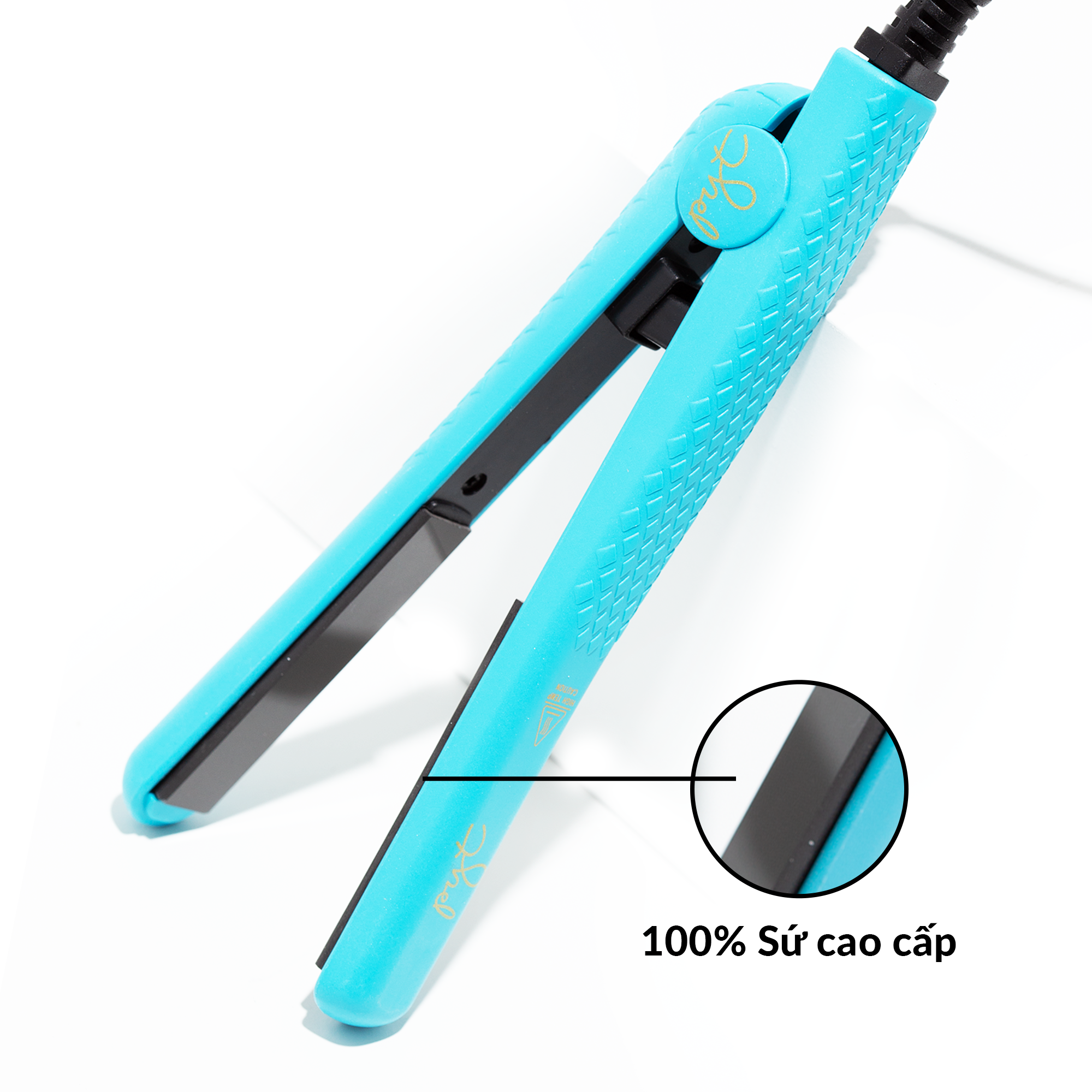 Máy Kẹp Tóc Bằng Sứ PYT Ceramic Styling Tool (2 trong 1) Màu Xanh Ngọc - Có Thể Duỗi, Uốn Lọn Hoặc Uốn Cúp