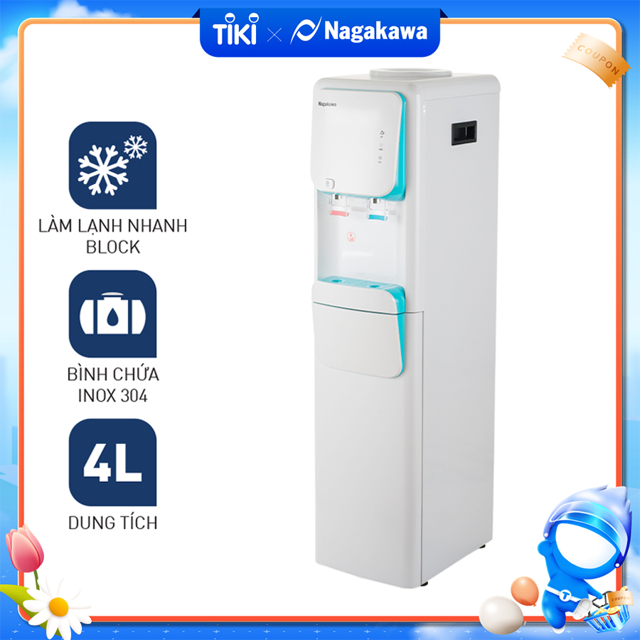 Cây nước nóng lạnh Nagakawa NAG1104 - Trắng - Hàng chính hãng