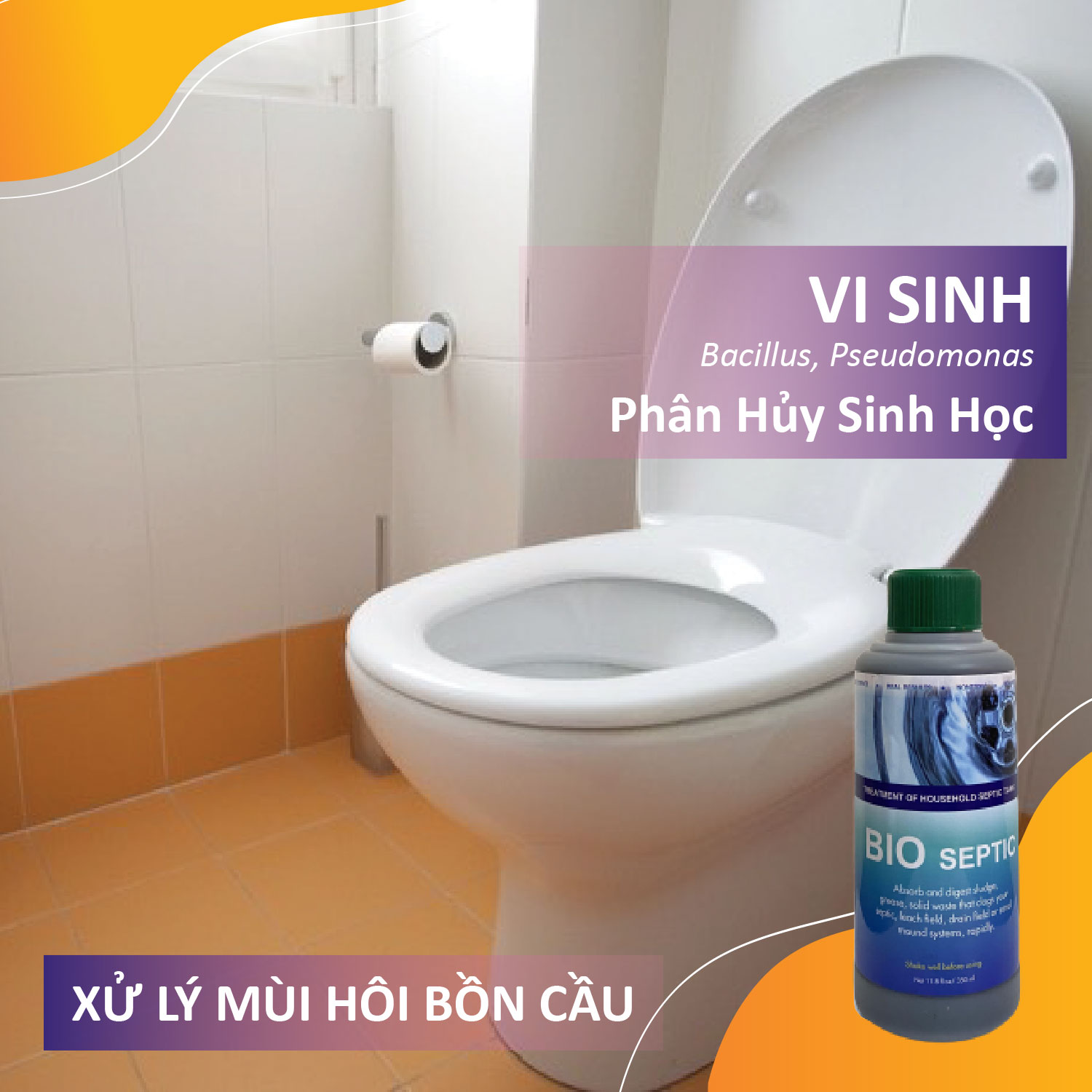 Vi sinh thông cống, xử lý hầm cầu, bể phốt, tự hoại BIO - SEPTIC - Chai 350ml