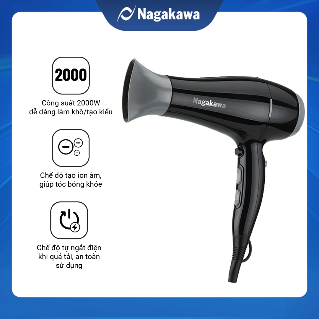 Máy Sấy Tóc Nagakawa NAG1606 (2000W) - Hàng Chính Hãng