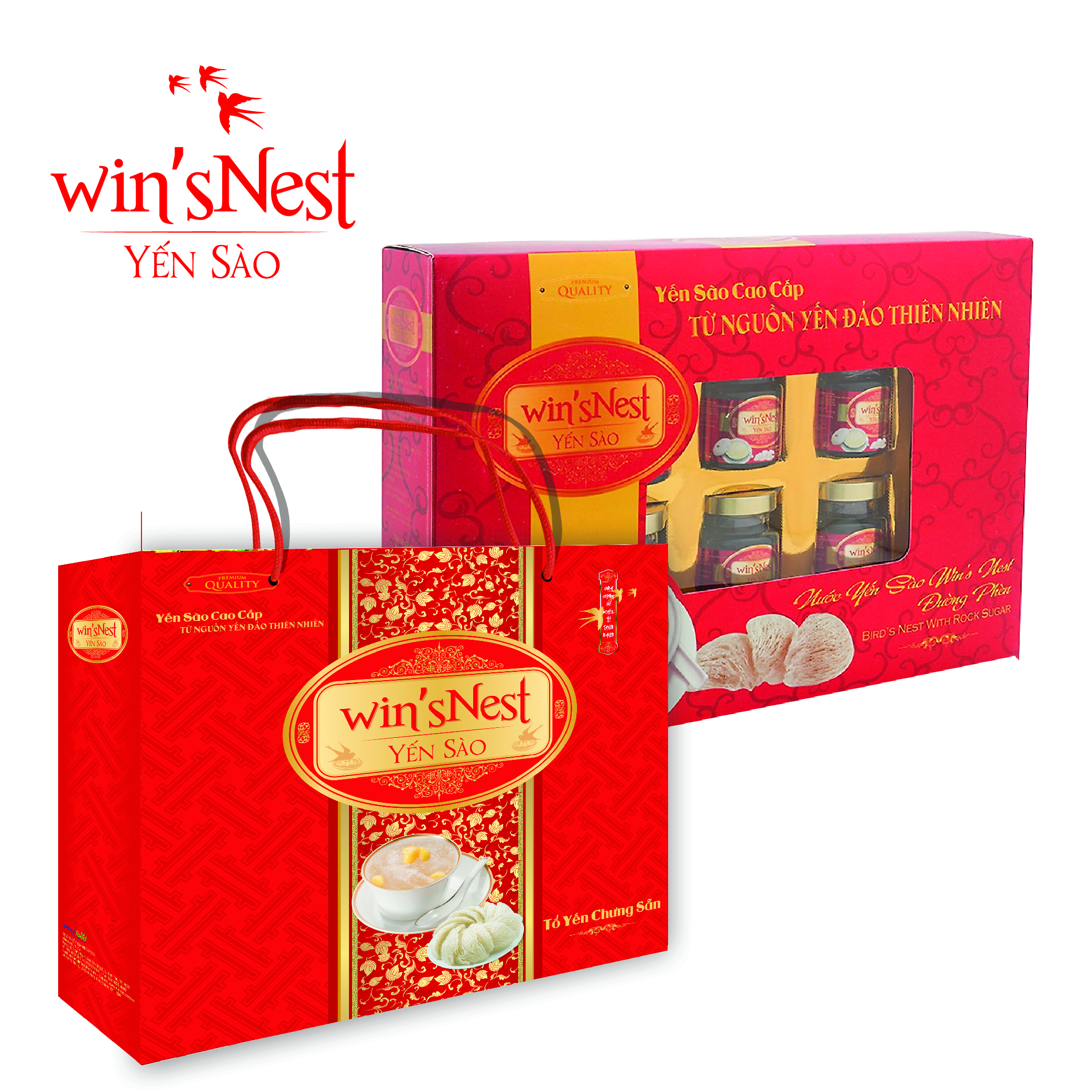 Combo 2 hộp Nước Yến Sào win'sNest Đường Phèn ( 6 Lọ * 70 ml / Hộp) kèm túi xách