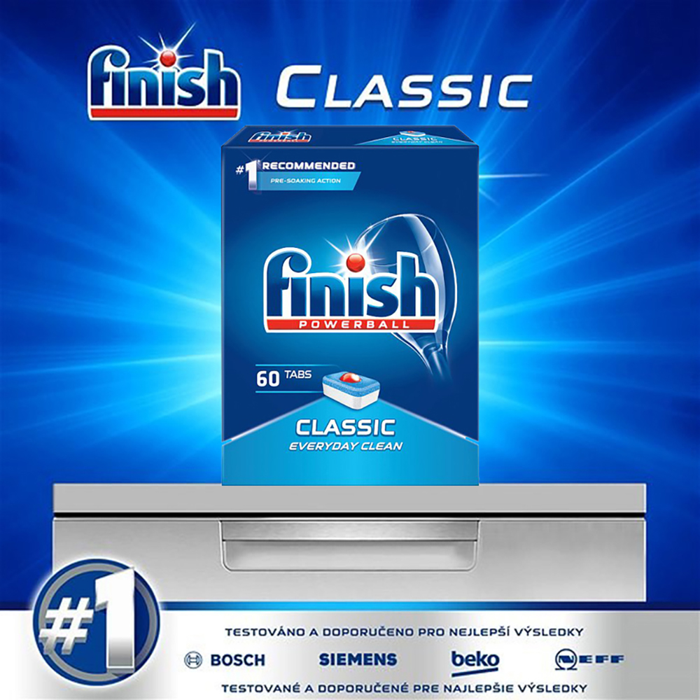 Hộp 60 viên rửa chén Finish Classic Dishwasher Tablets QT09443