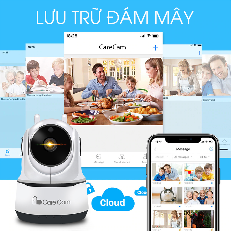 [ TẶNG THẺ 16GB ] Camera WIFI Giám Sát Trong Nhà 2 Râu Bắt Wifi Cực Khỏe PAF-200 - Full HD 1080P Độ Phân Giải 2.0Mpx - Đàm Thoại 2 Chiều Rõ Ràng - Dùng APP CARECAM PRO - Hàng Nhâp Khẩu