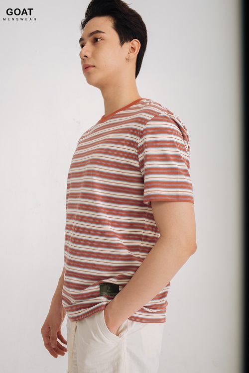 Áo Thun Nam Sọc Ngang Tay Ngắn Trẻ Trung GOAT MENSWEAR