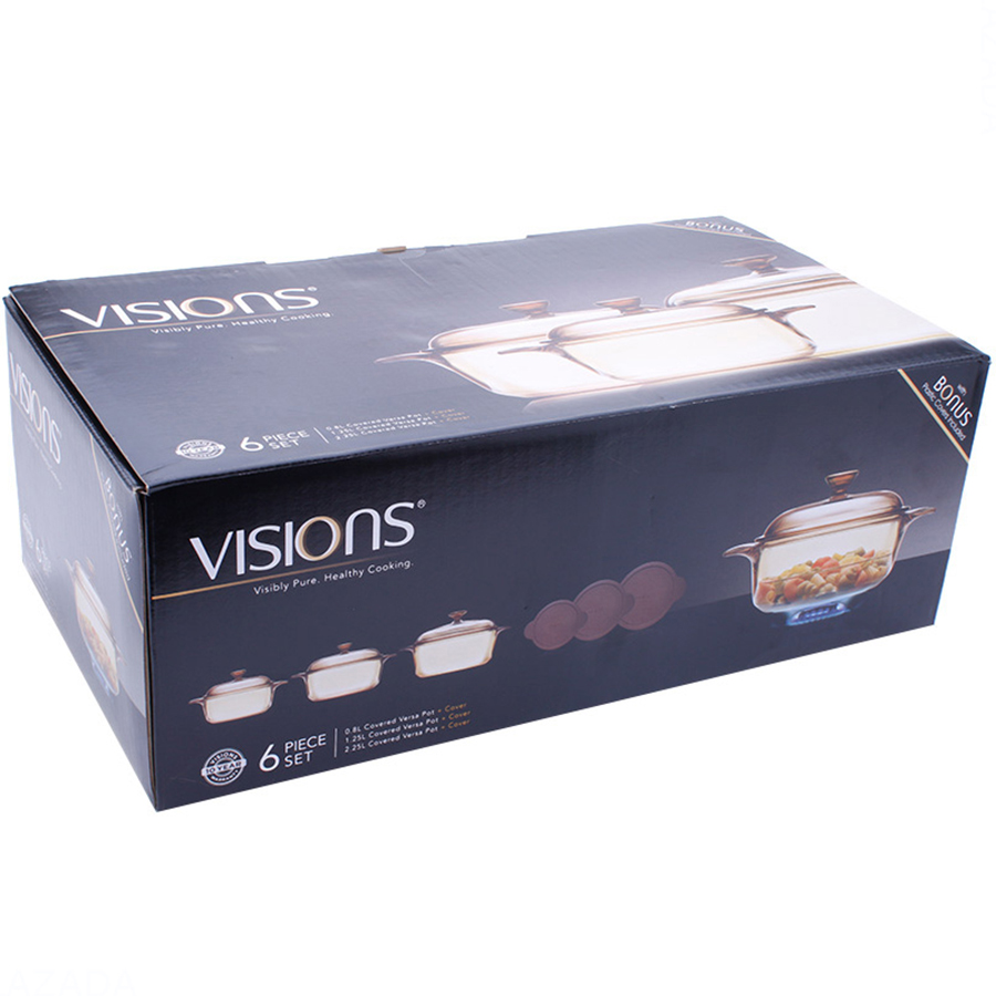 Bộ 3 Nồi Thủy Tinh Visions VS-336/CL1