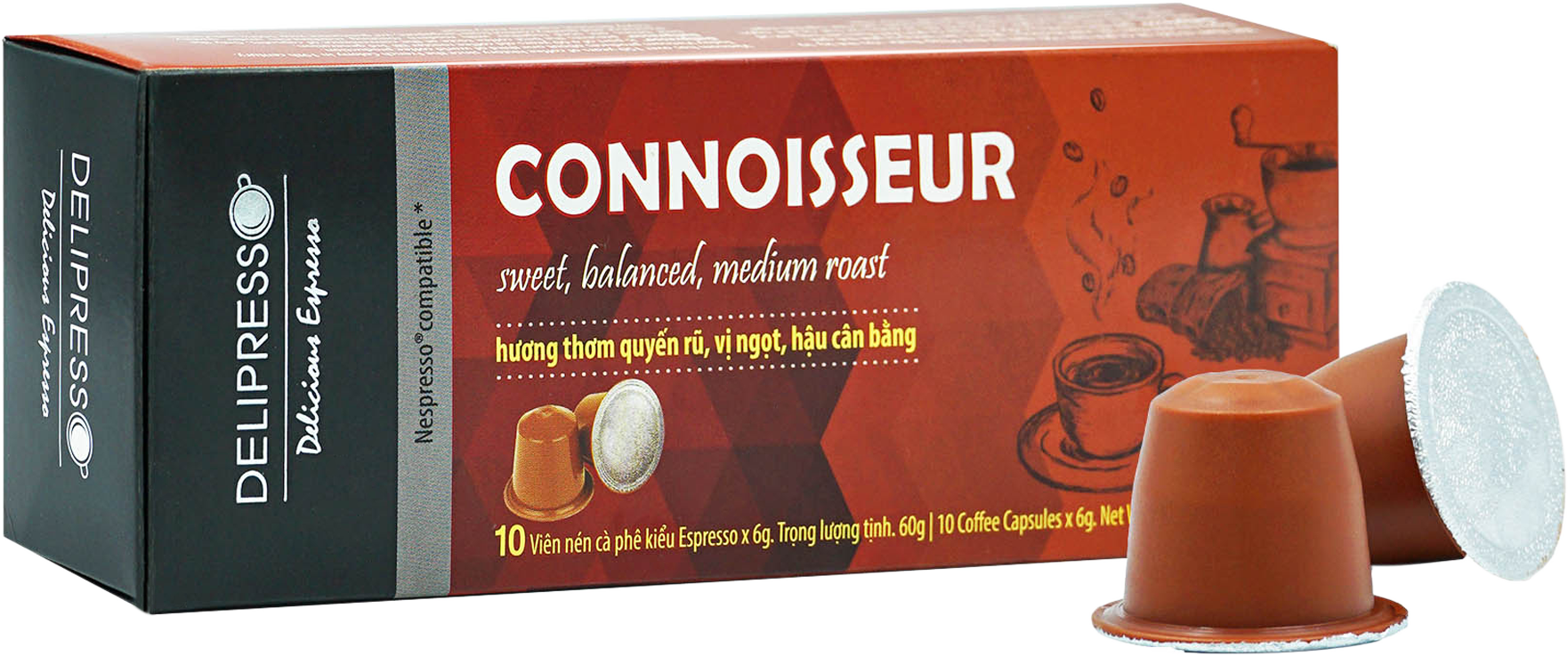 Cà phê Delipresso Connoisseur 10 viên