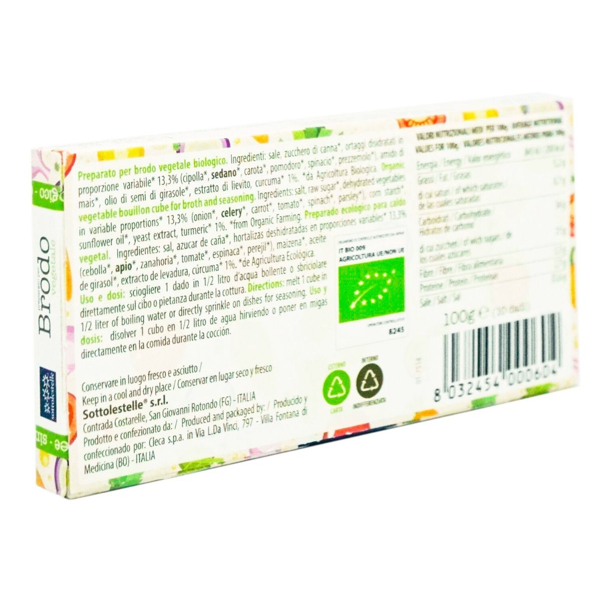 Bột nêm rau củ hữu cơ cho bé Sottolestelle 100g Organic Vegetable Powder