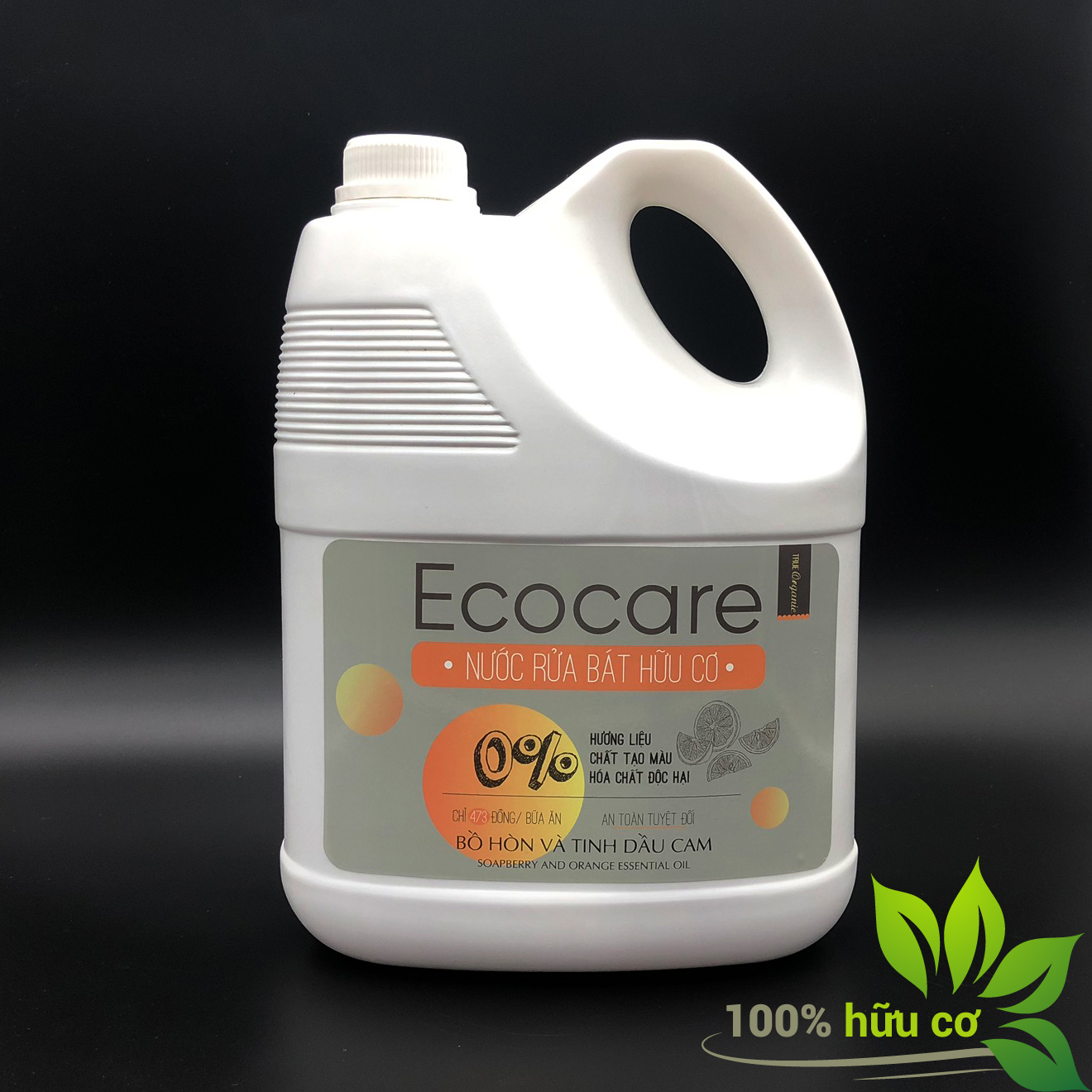 Nước rửa chén hữu cơ Bồ hòn hương Cam 4000ml thương hiệu Ecocare