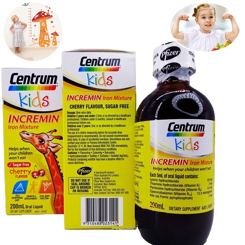 Siro ăn ngon Centrum Kids Incremin Iron Mixture, hỗ trợ trẻ biếng ăn (200ml) - Nhập khẩu Australia