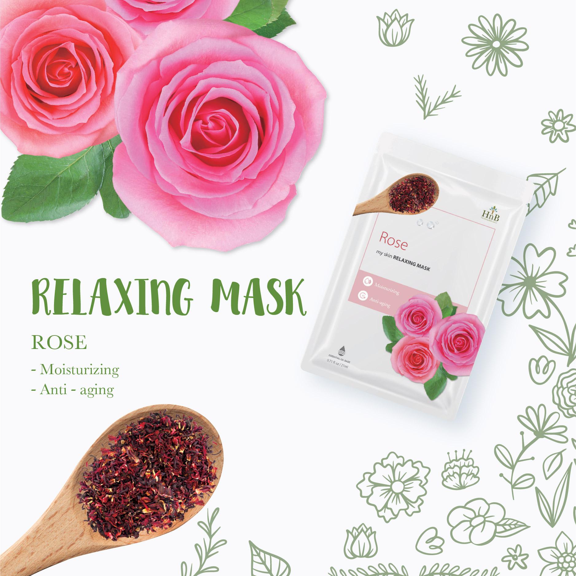 Mặt Nạ Dưỡng Ẩm Làm Trẻ Hóa Da HNB - Chiết Xuất Từ Hoa Hồng Tự Nhiên ( My Skin Relaxing Mask Rose )