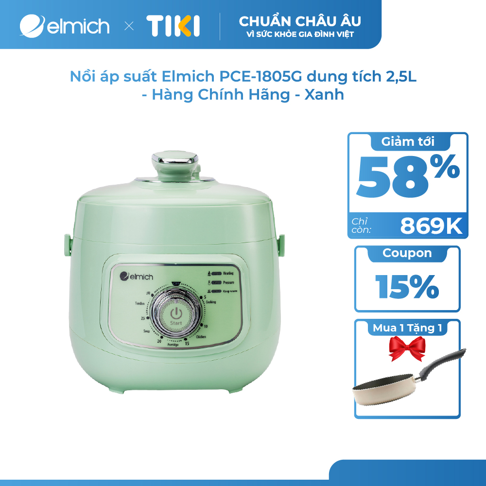 Nồi áp suất Elmich PCE-1805 dung tích 2.5L - Hàng Chính Hãng