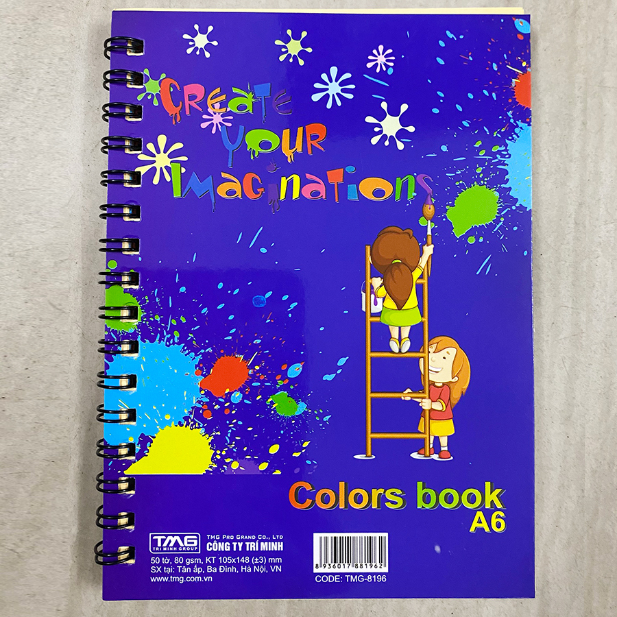 Lốc 3 Quyển Sổ Lò Xo Colors Book 8196 A6 -50 Tờ - Giao Mẫu Ngẫu Nhiên