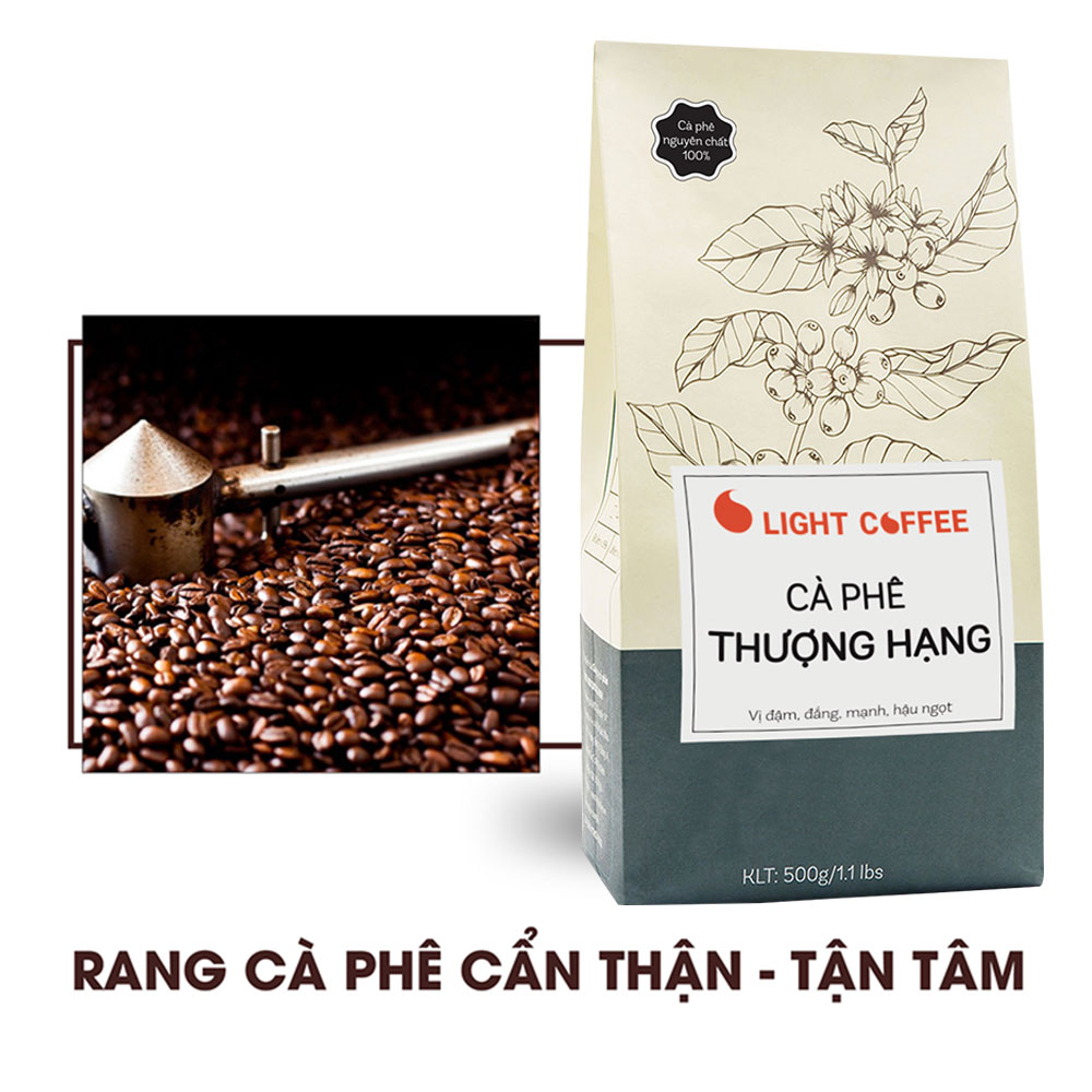 Cà phê rang xay Thượng hạng Light coffee vị đậm, đắng mạnh, hậu ngọt - 500g